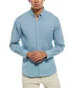 Tailorbyrd Signature Micro Gingham Shirt In Blue