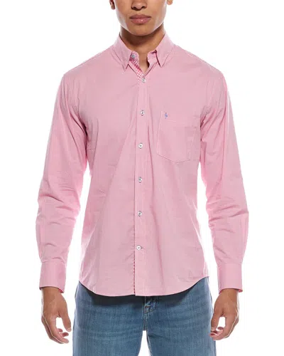 Tailorbyrd Signature Micro Gingham Shirt In Pink