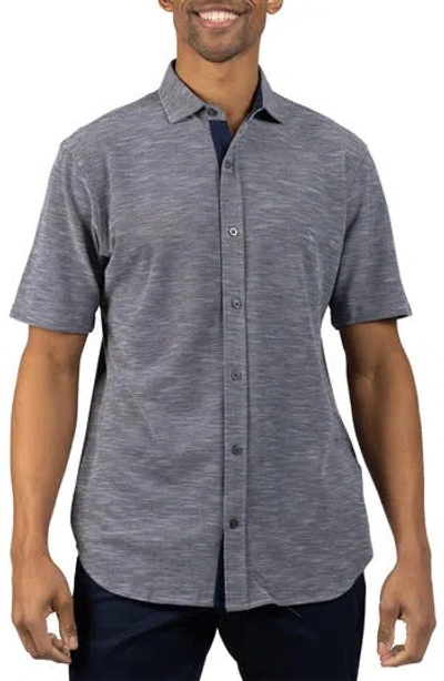 Tailorbyrd Slub Pique Button-up Shirt In Gray