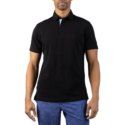 Tailorbyrd Slub Piqué Polo In Black