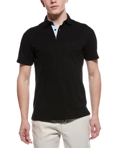 Tailorbyrd Slub Pique Polo In Black