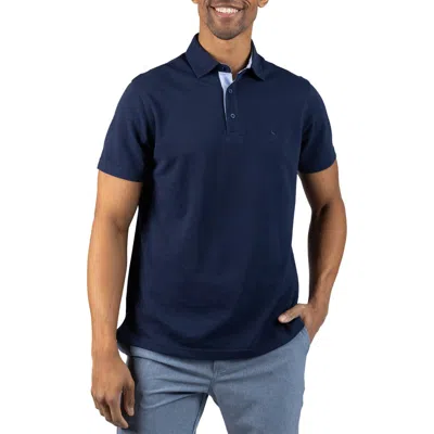 Tailorbyrd Slub Piqué Polo In Blue