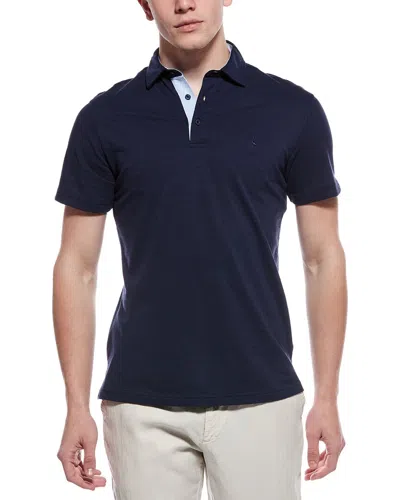 Tailorbyrd Slub Pique Polo In Blue