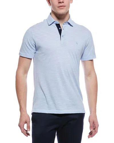 Tailorbyrd Slub Pique Polo Shirt In Blue