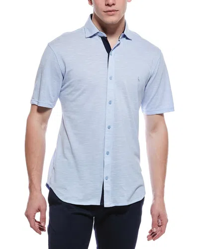 Tailorbyrd Slub Pique Shirt In Blue