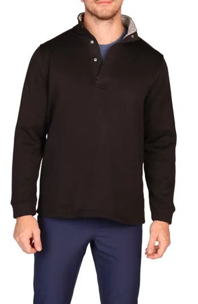 Tailorbyrd Snap Placket Knit Pullover In Black