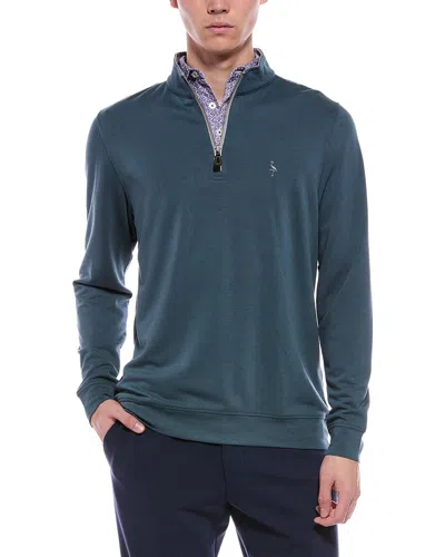Tailorbyrd Soft Stonewashed 1/4-zip In Blue