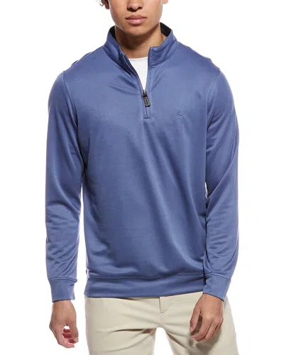 Tailorbyrd Solid 1/4-zip Pullover In Blue