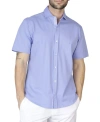 Tailorbyrd Solid Knit Short Sleeve Shirt In Cloudberry