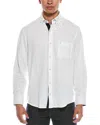 Tailorbyrd Linen Blend Button-down Shirt In White