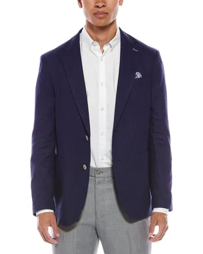 Tailorbyrd Solid Linen-blend Sportcoat In Blue