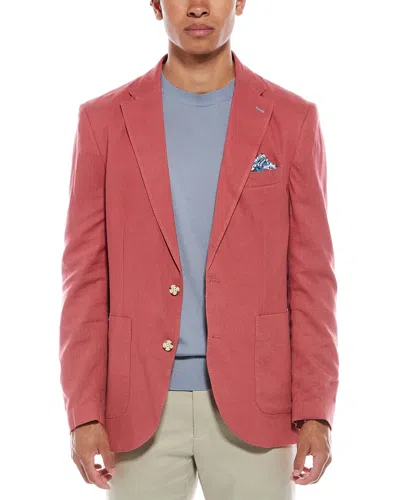 Tailorbyrd Solid Linen-blend Sportcoat In Burgundy