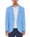 Tailorbyrd Solid Linen-blend Sportcoat In Blue
