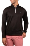 Tailorbyrd Solid Mesh Quarter Zip Sweater In Black