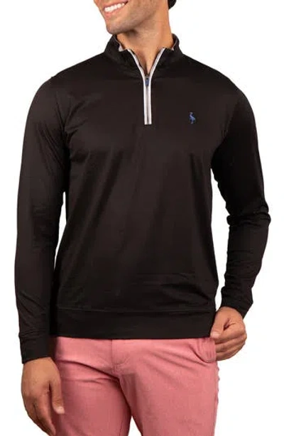 Tailorbyrd Solid Mesh Quarter Zip Sweater In Black