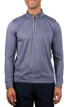 Tailorbyrd Solid Mesh Quarter Zip Sweater In Blue