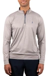 Tailorbyrd Solid Mesh Quarter Zip Sweater In Gray