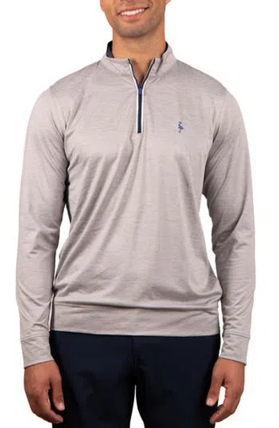Tailorbyrd Solid Mesh Quarter Zip Sweater In Gray