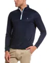Tailorbyrd Solid Model 1/4-zip Pullover In Blue