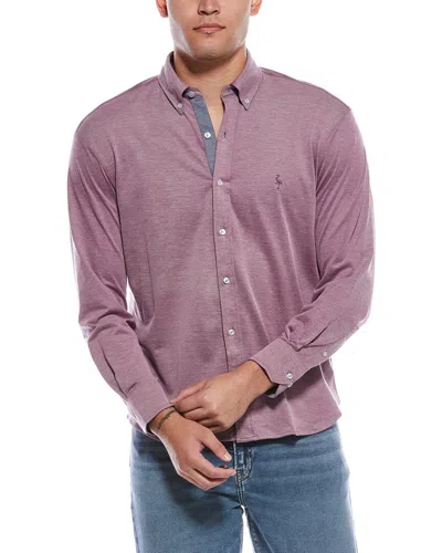 Tailorbyrd Solid Pique Button-down Shirt In Purple