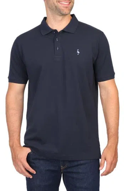 Tailorbyrd Solid Piqué Knit Polo In Navy