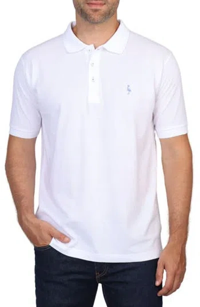 Tailorbyrd Solid Piqué Knit Polo In White