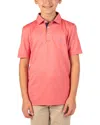 Tailorbyrd Kids' Solid Knit Polo In Orange