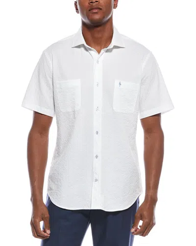 Tailorbyrd Solid Seersucker Shirt In White