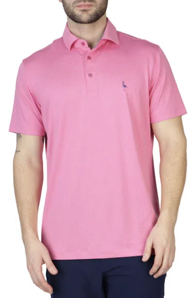 Tailorbyrd Solid Tonal Melange Performance Polo In Pink