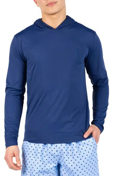 Tailorbyrd Spf 30+ Long Sleeve Hooded Rashguard In Blue
