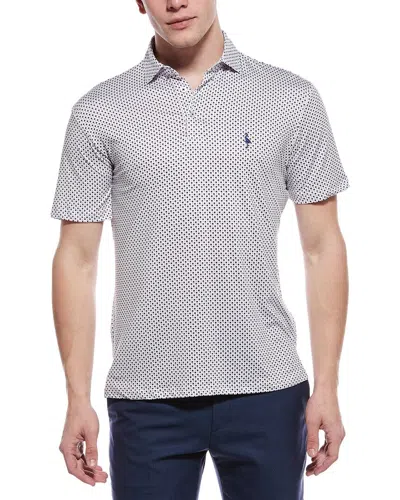 Tailorbyrd Stars Printed Performance Polo Shirt In White