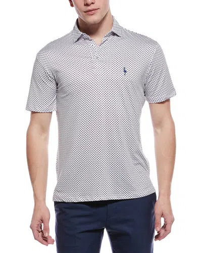 Tailorbyrd Stars Printed Performance Polo Shirt In Gray