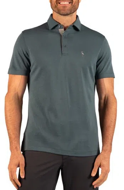 Tailorbyrd Stonewashed Polo In Storm Teal
