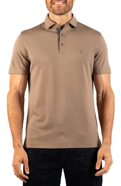 Tailorbyrd Stonewashed Polo In Tobacco