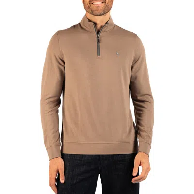 Tailorbyrd Stonewashed Quarter Zip Pullover In Tobacco