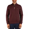 Tailorbyrd Stonewashed Quarter Zip Pullover In Wine
