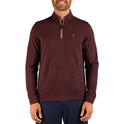 Tailorbyrd Stonewashed Quarter Zip Pullover In Wine
