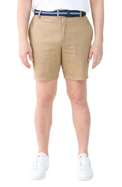 Tailorbyrd Stretch Cotton Chino Shorts In Gray
