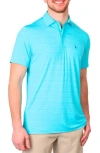 Tailorbyrd Stripe Performance Polo In Aqua