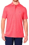 Tailorbyrd Stripe Performance Polo In Cherry Red