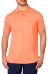 Tailorbyrd Stripe Performance Polo In Tangerine
