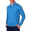 Tailorbyrd Stripe Quarter Zip Performance Polo In Blue