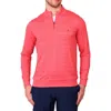 Tailorbyrd Stripe Quarter Zip Performance Polo In Cherry Red