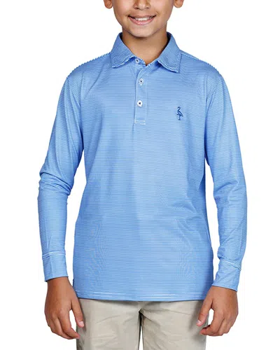 Tailorbyrd Kids'  Stripes Performance Polo Shirt In Blue