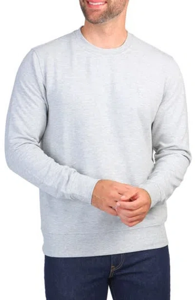 Tailorbyrd Sueded Fleece Crewneck Pullover In Light Grey Heather