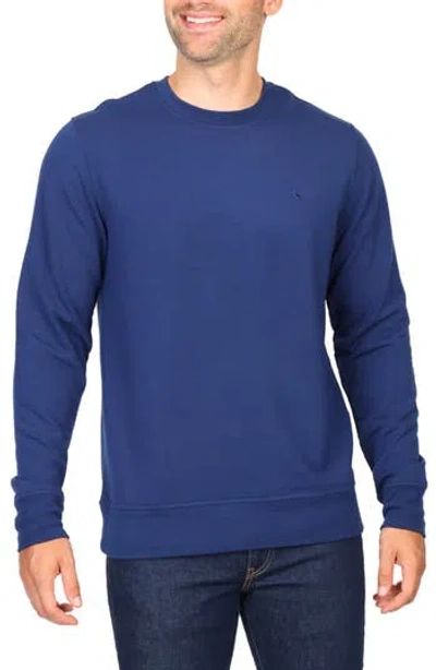 Tailorbyrd Sueded Fleece Crewneck Pullover In Navy