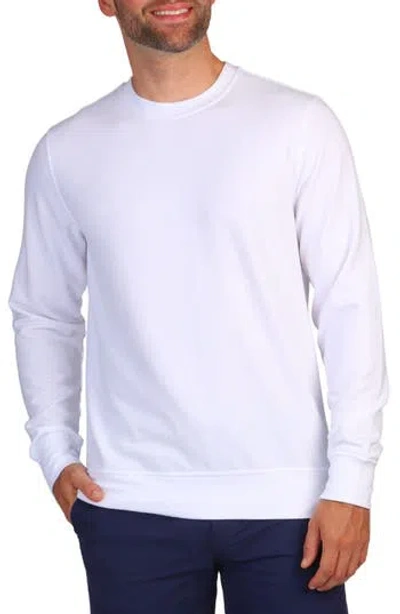 Tailorbyrd Sueded Fleece Crewneck Pullover In White