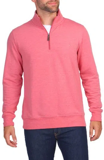 Tailorbyrd Sueded Fleece Quarter Zip Pullover In Red