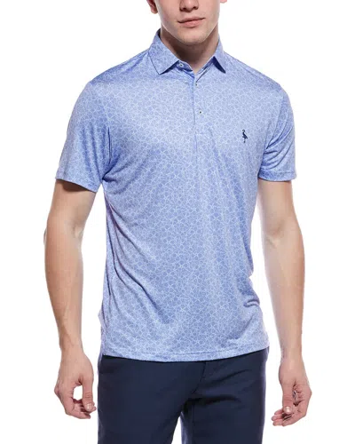 Tailorbyrd Summer Floral Printed Performance Polo Shirt In Purple