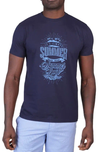 Tailorbyrd Summer Graphic T-shirt In Navy